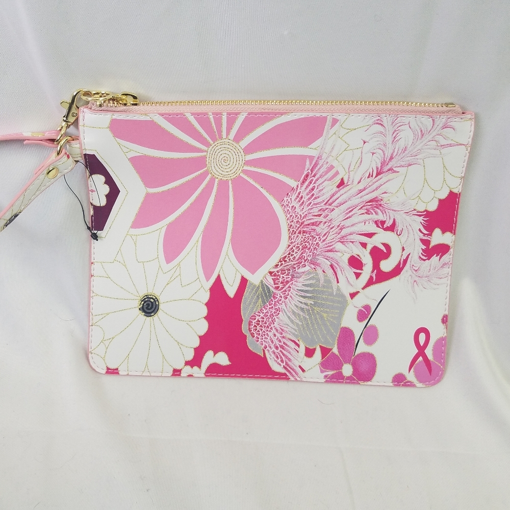 Chico's women's bag wristlet floral pink handbag